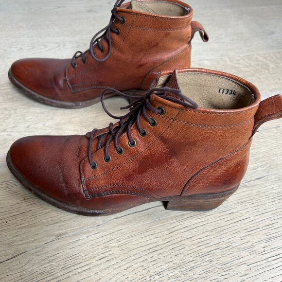 Frye Leather Women's Ankle Combat Boots - Size 7 - Picture 8 of 10